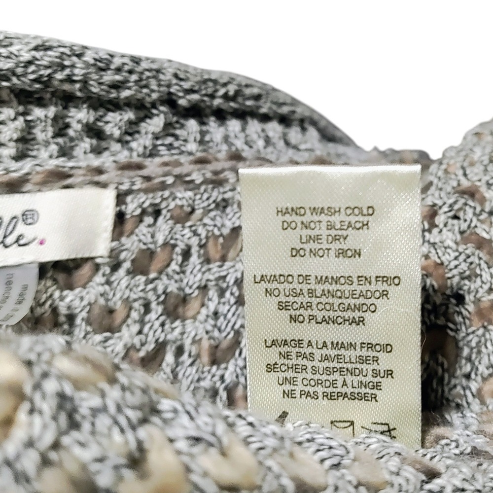 NEW Simply Noelle Knit Vest Long Open Women's Cardigan NWT Cream Ombre Size L XL - Picture 12 of 12